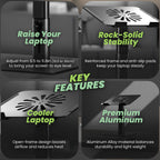 Ergofix Ergonomic Laptop Stand – Raise Your Screen to Eye Level & Add Posture Flexibility Without Replacing Your Desk