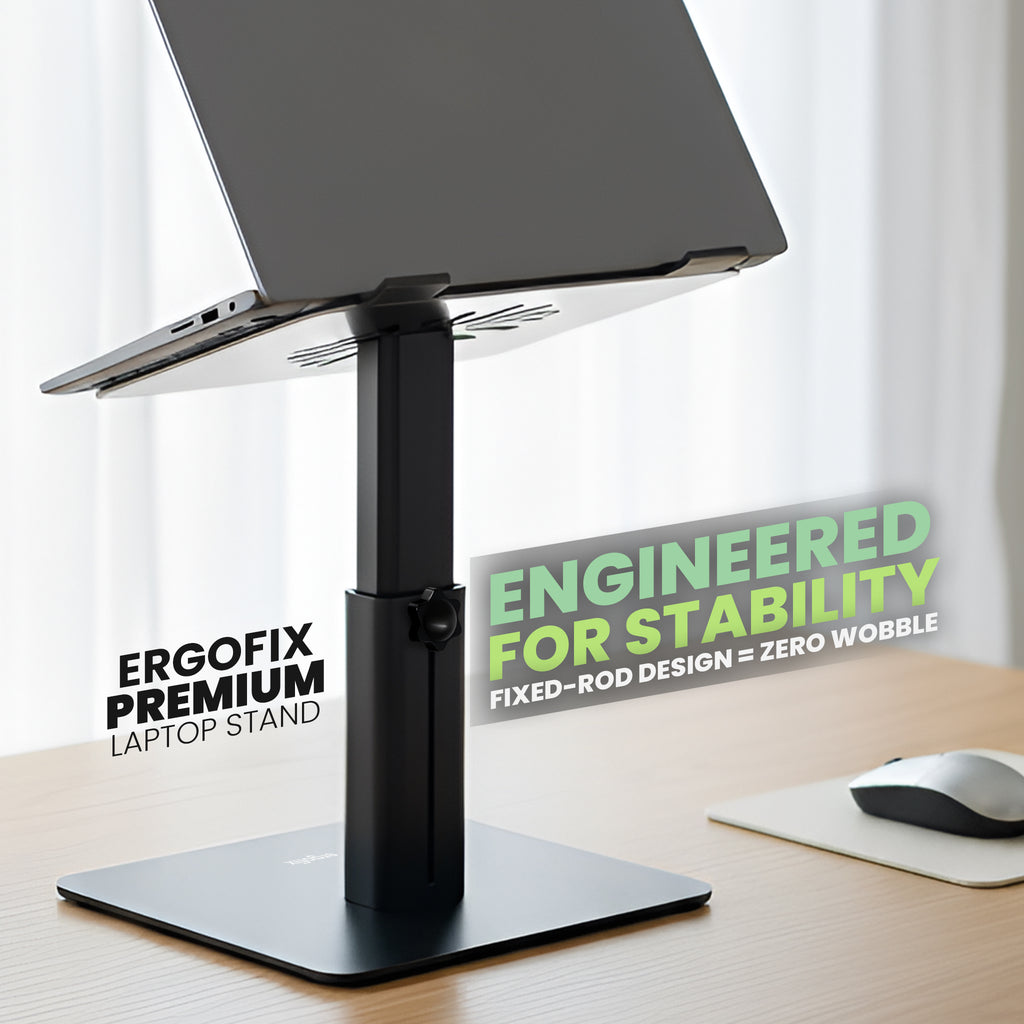 Ergofix Ergonomic Laptop Stand – Expanded Height Range for Full Ergonomic Solution