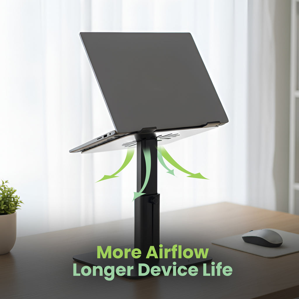 Ergofix Ergonomic Laptop Stand – Expanded Height Range for Full Ergonomic Solution