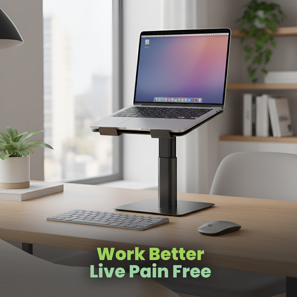 Ergofix Ergonomic Laptop Stand – Expanded Height Range for Full Ergonomic Solution