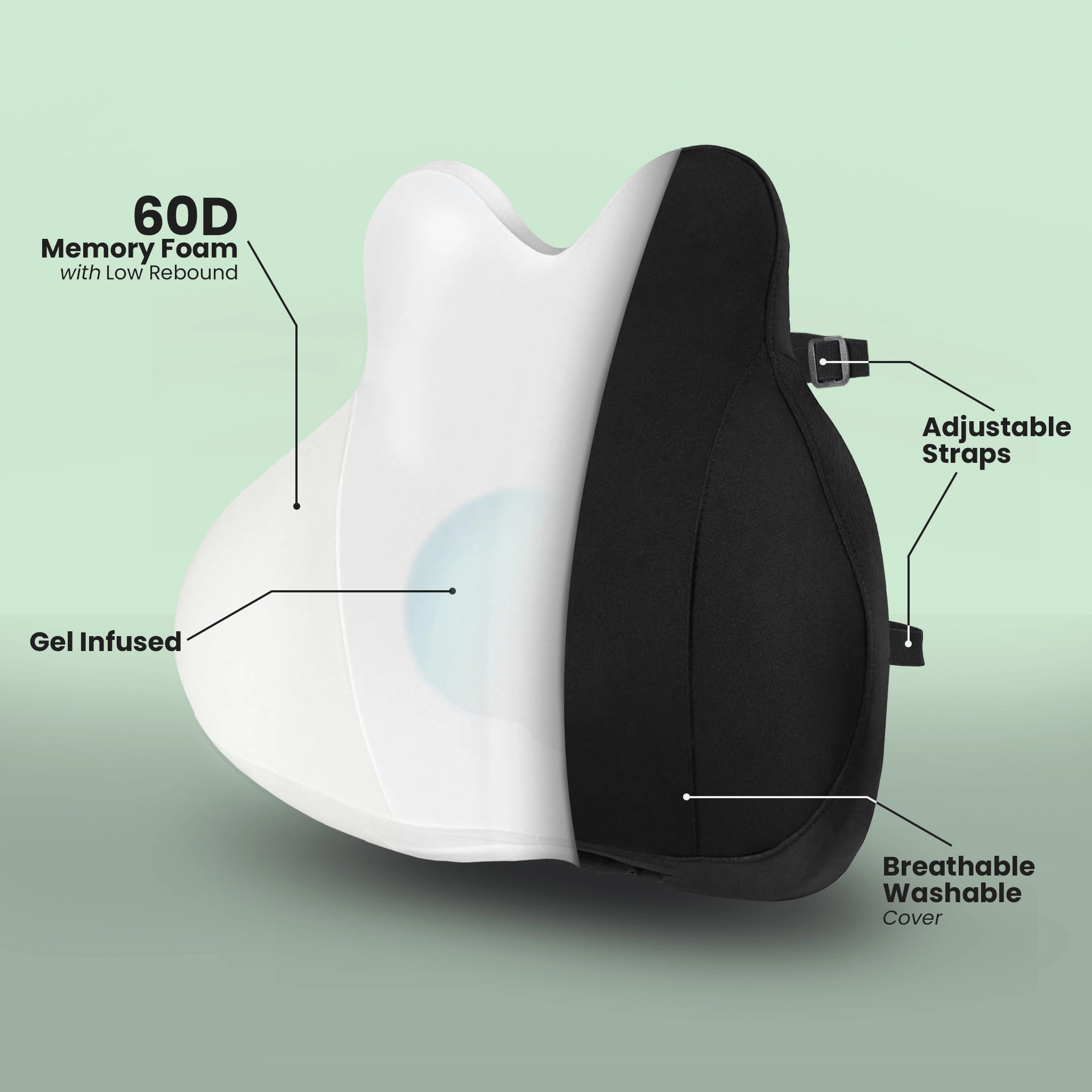 Ergofix Premium Lumbar Cushion – Support Your Lower Back & Sit More Comfortably Without Replacing Your Chair