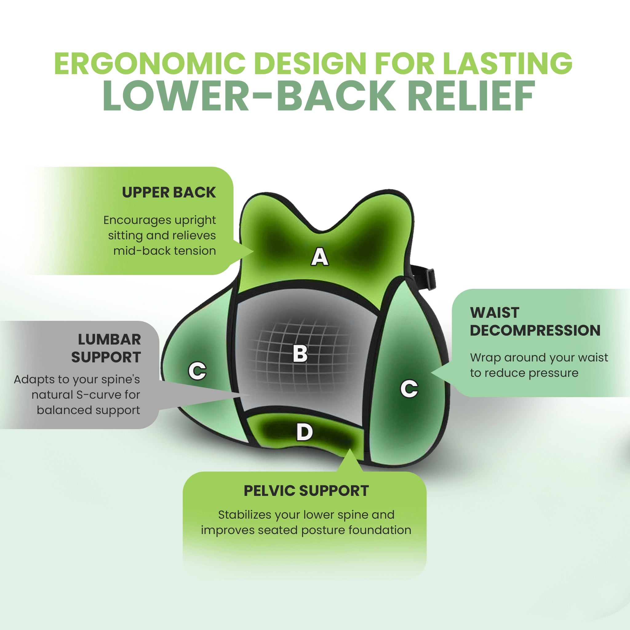 Ergofix Premium Lumbar Cushion – Support Your Lower Back & Sit More Comfortably Without Replacing Your Chair
